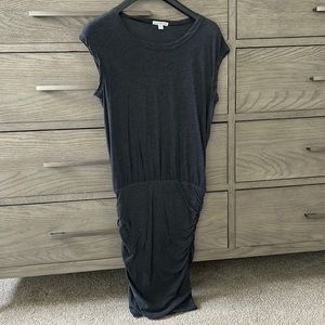 James Perse cap sleeve ruche bottom cotton dress